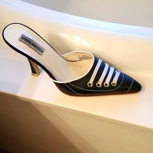 Steve Madden leather slides football inspired